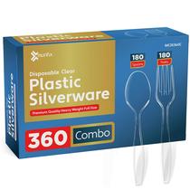 Conjunto de Talheres de Plástico Munfix - 360 Peças (180 Garfos + 180 Colheres)
