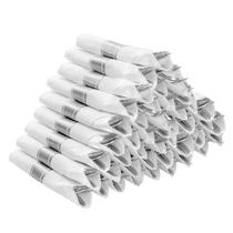 Conjunto de talheres de plástico prateado BESTVIP, pacote com 50 guardanapos Conjunto de talheres de plástico prateado BESTVIP, pacote com 50 guardanapos