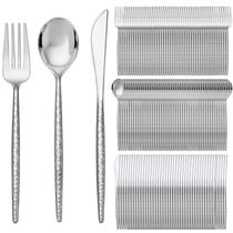 Conjunto de talheres de plástico prateado SUT 300PCS - 100 facas, garfos, colheres