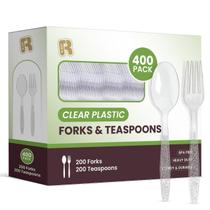 Conjunto de talheres de plástico R-kay 400 unidades (200 garfos mais 200 colheres) Conjunto de talheres de plástico R-kay 400 unidades (200 garfos mais 200 colheres)