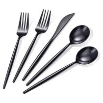 Conjunto de talheres de plástico Rubtlamp Black Silverware 90 unidades