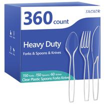 Conjunto de talheres de plástico SACATR 360 unidades Heavy Duty sem BPA