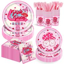 Conjunto de talheres descartáveis Cutedog Pink Pony Club 168 unidades Conjunto de talheres descartáveis Cutedog Pink Pony Club 168 unidades