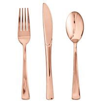 Conjunto de talheres descartáveis FOCUSLINE Rose Gold, pacote com 75 Conjunto de talheres descartáveis FOCUSLINE Rose Gold, pacote com 75