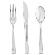 Conjunto de talheres descartáveis FOCUSLINE Silver Plastic, pacote com 75 Conjunto de talheres descartáveis FOCUSLINE Silver Plastic, pacote com 75