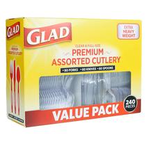 Conjunto de talheres descartáveis Glad Clear Heavy Duty 240 peças
