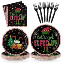Conjunto de talheres descartáveis Grencian, 96 unidades, Christmas Elf Party Conjunto de talheres descartáveis Grencian, 96 unidades, Christmas Elf Party