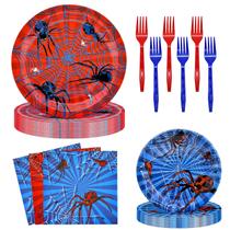 Conjunto de talheres descartáveis para festas Jhfine de 96 peças Spider Web Conjunto de talheres descartáveis para festas Jhfine de 96 peças Spider Web