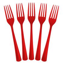 Conjunto de talheres descartáveis Party Solids Red Plastic 100 unidades