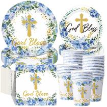 Conjunto de talheres descartáveis Pickmesh 250 unidades Blue Baptism