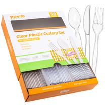 Conjunto de talheres descartáveis PSTVITA Heavy Duty Plastic x90