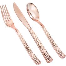 Conjunto de talheres descartáveis Supernal Rose Gold 180 unidades