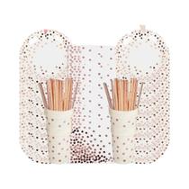 Conjunto de Talheres e Pratos Descartáveis Dourados - Ideal para Crianças e Adultos