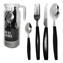 Conjunto De Talheres Elegance Aço Inox C/ Jarra Organizadora