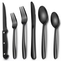 Conjunto de talheres EWFEN Black em aço inoxidável de 24 peças para 4