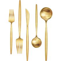 Conjunto de talheres EWFEN de 30 peças em aço inoxidável dourado para 6