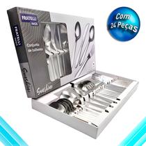 Conjunto de Talheres Fratelli Inox 24 Peças Linha Sunshine com Acabamento Premium