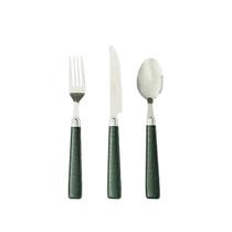 Conjunto De Talheres Garfos/Faca/Colher Cabo Detalhado material sintético Cozinha Mesa Posta Aço Inox
