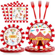 conjunto de talheres gisgfim, 96 peças, circus Party, pratos e guardanapos conjunto de talheres gisgfim, 96 peças, circus Party, pratos e guardanapos