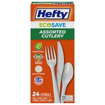 Conjunto de Talheres Hefty ECOSAVE Compostáveis 24pcs Conjunto de Talheres Hefty ECOSAVE Compostáveis 24pcs