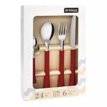 Conjunto De Talheres Inova 24 Peças Vermelho - Di Solle