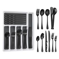 Conjunto de talheres Izurok 53 peças para 8 com organizador de gavetas Conjunto de talheres Izurok 53 peças para 8 com organizador de gavetas