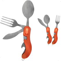 Conjunto De Talheres Jump Dobrável Nautika Canivete Camping