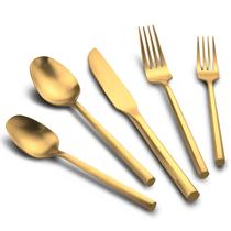 Conjunto de talheres Kelenfer Matte Gold Silverware 30 peças Conjunto de talheres Kelenfer Matte Gold Silverware 30 peças
