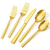 Conjunto de talheres KINGSTONE Gold de 20 peças em aço inoxidável