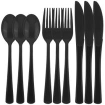 Conjunto de talheres Kochorie Heavy Duty Plastic 300 peças preto