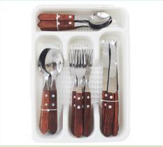 Conjunto de Talheres linha Wooden 25 peças