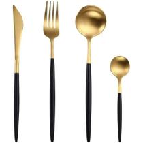 Conjunto De Talheres Luxo 4 Peças Aço Inoxidável Rose Gold