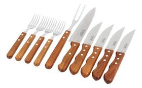 Conjunto De Talheres Madeira E Aco Inox 10 Pecas Tramontina Conjunto De Talheres Madeira E Aco Inox 10 Pecas Tramontina