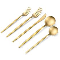 Conjunto de Talheres OGORI 30 Peças em Aço Inoxidável Dourado Fosco Conjunto de Talheres OGORI 30 Peças em Aço Inoxidável Dourado Fosco