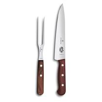 Conjunto de Talheres para Desossar Victorinox Faca de Chef e Garfo em Madeira 2 Peças