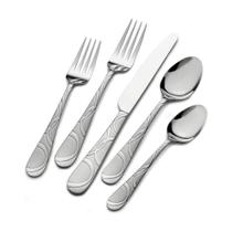 Conjunto de talheres Pfaltzgraff Garland Frost de 20 peças em aço inoxidável Conjunto de talheres Pfaltzgraff Garland Frost de 20 peças em aço inoxidável
