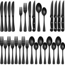 Conjunto de talheres pretos de 24 peças em aço inoxidável EWFEN Food-Grade