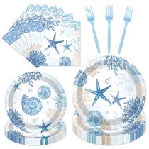 Conjunto de talheres Rakuto 96PCS Ocean Theme Party para 24 Conjunto de talheres Rakuto 96PCS Ocean Theme Party para 24