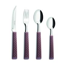 Conjunto De Talheres Simonaggio Rattan Marrom - 24 Peças