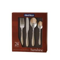 Conjunto de Talheres Sunshine Fratelli Aço Inox Prime 24 Peças Mesa e Chá Conjunto de Talheres Sunshine Fratelli Aço Inox Prime 24 Peças Mesa e Chá