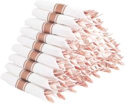 Conjunto de talheres SUPERNAL Rose Gold descartável com guardanapos x60