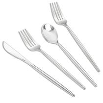 Conjunto de talheres SUT Silver Plastic 300 unidades (100 garfos, 100 colheres)