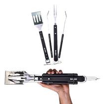 Conjunto De Talheres Utensílios Churrasco Portátil Bask
