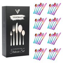 Conjunto de talheres VANDBAO Rainbow em aço inoxidável 40 peças Conjunto de talheres VANDBAO Rainbow em aço inoxidável 40 peças