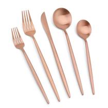 Conjunto de talheres Vanys de 20 peças em aço inoxidável Rosegold