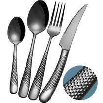 Conjunto de Talheres Xideman 16 Peças em Aço Inoxidável Preto Martelado Conjunto de Talheres Xideman 16 Peças em Aço Inoxidável Preto Martelado