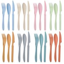 Conjunto de talheres Zoyiancy Wheat Straw reutilizável para 8 pessoas