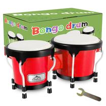 Conjunto de tambores Bongo EastRock para adultos e iniciantes (vermelho) Conjunto de tambores Bongo EastRock para adultos e iniciantes (vermelho)
