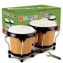 Conjunto de tambores Bongo EastRock para crianças, adultos e iniciantes, marrom Conjunto de tambores Bongo EastRock para crianças, adultos e iniciantes, marrom