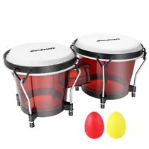 Conjunto de tambores Bongo Soulmate Bongo de 15 cm e 18 cm com chave de afinação
